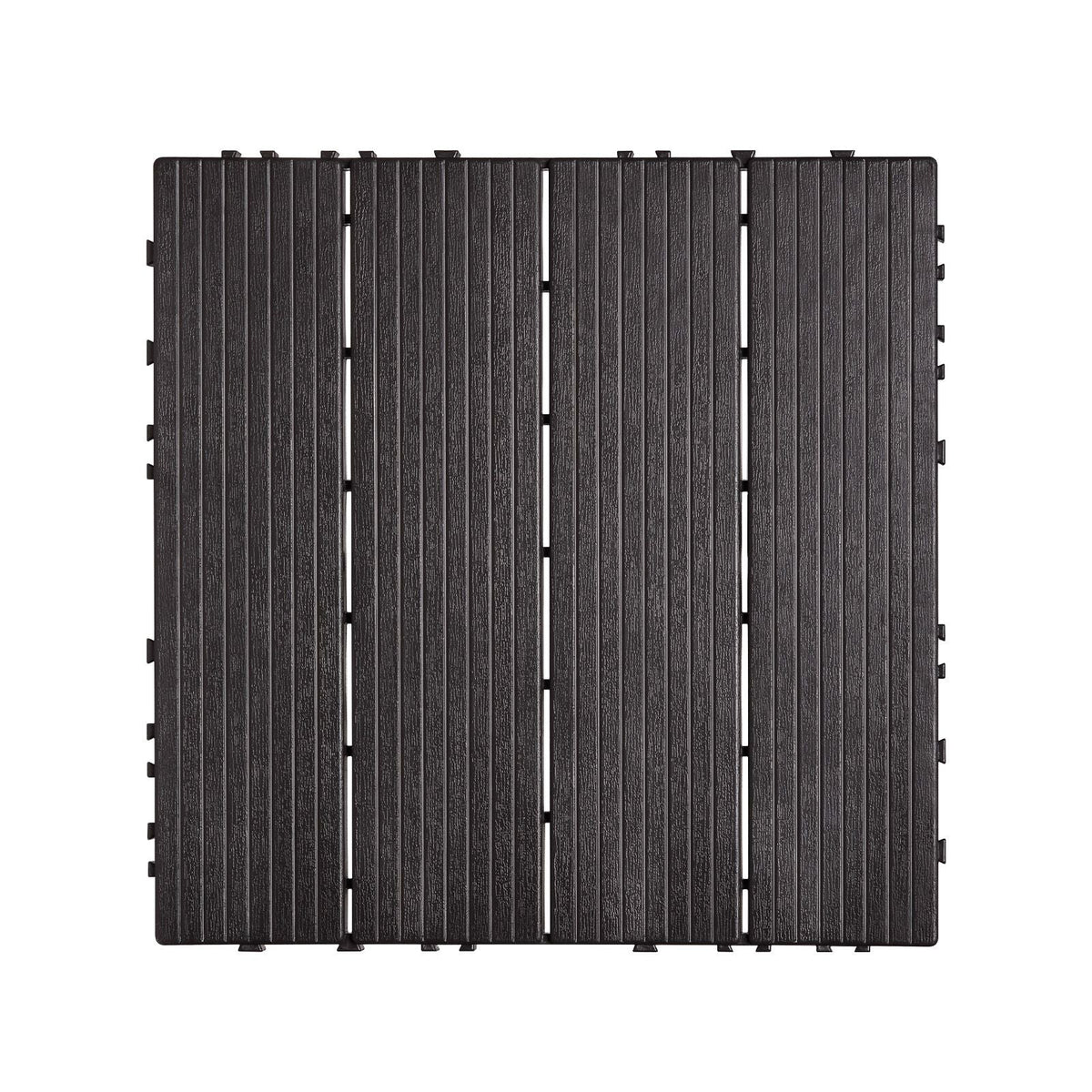 Interlocking Deck Tiles, 36 Pack,11.6"x11.6" 36 sq. ft Plastic Waterproof Outdoor Flooring All Weather Use, Patio Floor Decking Covering Tiles for Porch Poolside Balcony Backyard, Dark Brown