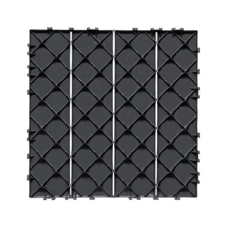 Interlocking Deck Tiles, 36 Pack,11.6"x11.6" 36 sq. ft Plastic Waterproof Outdoor Flooring All Weather Use, Patio Floor Decking Covering Tiles for Porch Poolside Balcony Backyard, Dark Grey