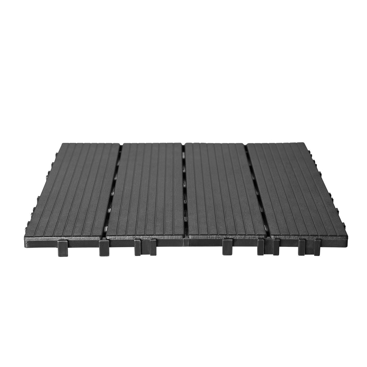Interlocking Deck Tiles, 36 Pack,11.6"x11.6" 36 sq. ft Plastic Waterproof Outdoor Flooring All Weather Use, Patio Floor Decking Covering Tiles for Porch Poolside Balcony Backyard, Dark Grey