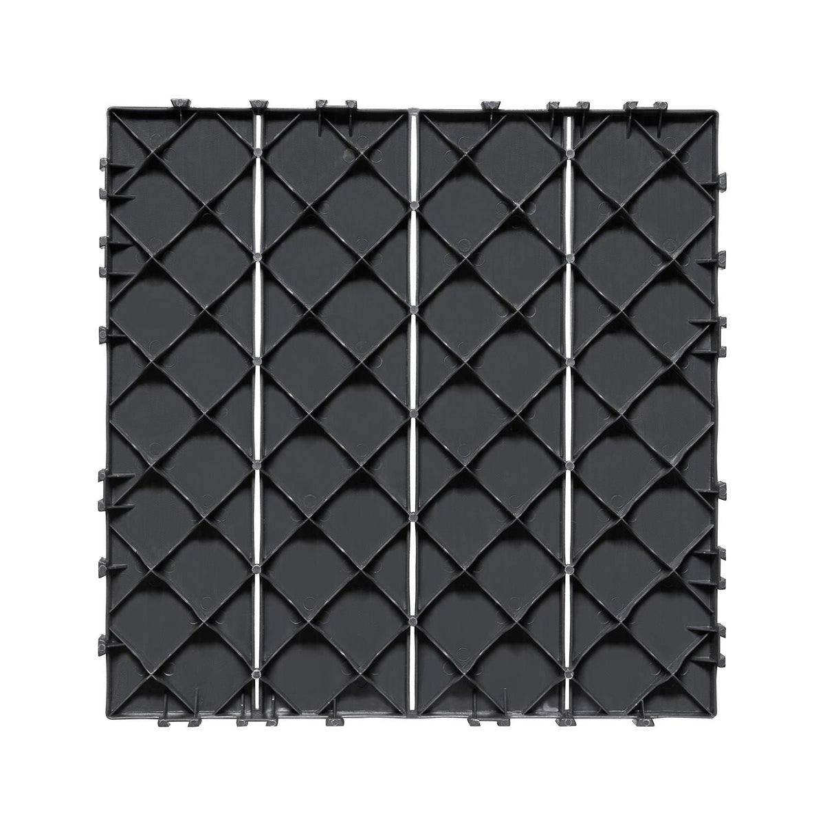 Interlocking Deck Tiles, 36 Pack,11.6"x11.6" 36 sq. ft Plastic Waterproof Outdoor Flooring All Weather Use, Patio Floor Decking Covering Tiles for Porch Poolside Balcony Backyard, Dark Grey