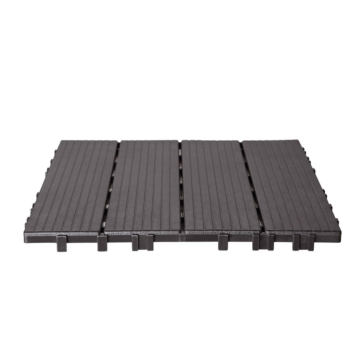 Interlocking Deck Tiles, 54 Pack,12"x12" 54 sq. ft Plastic Waterproof Outdoor Flooring All Weather Use, Patio Floor Decking Covering Tiles for Porch Poolside Balcony Backyard, Dark Brown