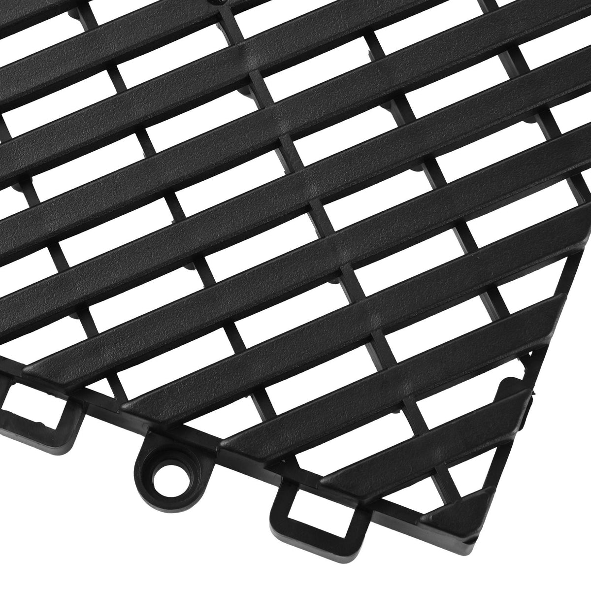Interlocking Drainage Mat, 12' x 12' Modular Interlocking Cushion, 40 Pcs Splicing Drainage Mats, Non-Slip Black PP Drainage Floor Tile and Shower Mat, for Garage, Garden, Kitchen & Outdoor