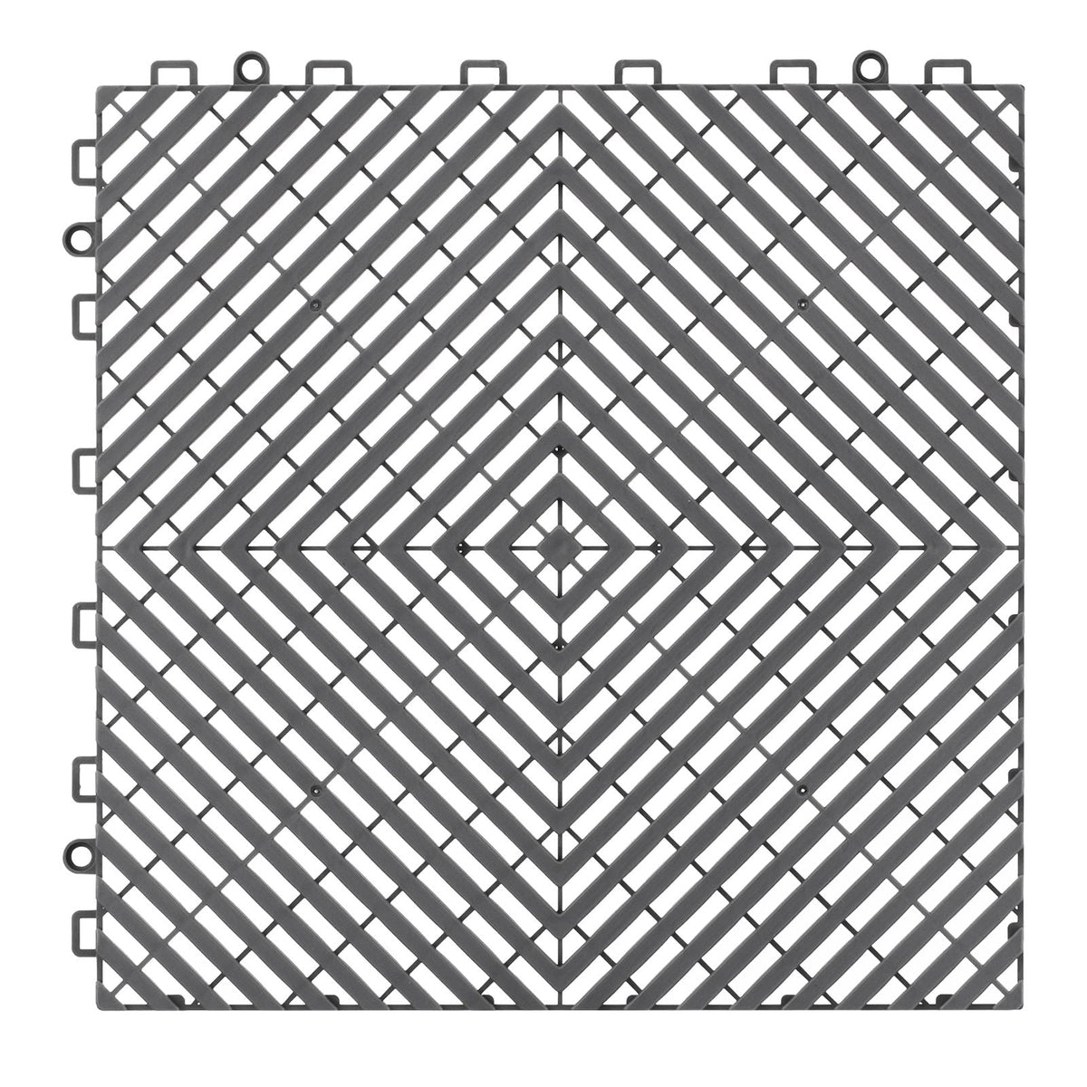 Interlocking Drainage Mat, 12' x 12' Modular Interlocking Cushion, 40 Pcs Splicing Drainage Mats, Non-Slip Gray PP Drainage Floor Tile and Shower Mat, for Garage, Garden, Kitchen & Outdoor