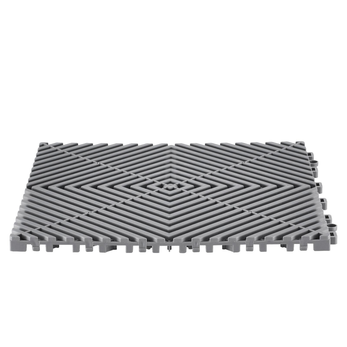 Interlocking Drainage Mat, 12' x 12' Modular Interlocking Cushion, 50 Pcs Splicing Drainage Mats, Non-Slip Gray PP Drainage Floor Tile and Shower Mat, for Garage, Garden, Kitchen & Outdoor