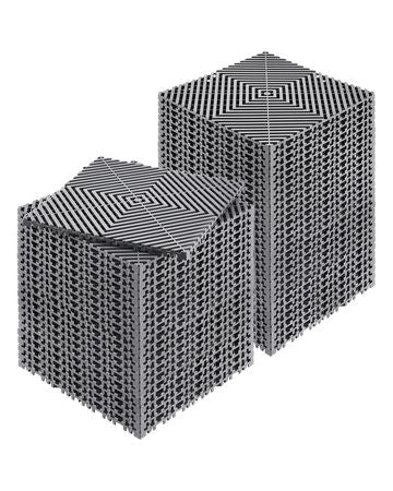 Interlocking Drainage Mat, 12' x 12' Modular Interlocking Cushion, 50 Pcs Splicing Drainage Mats, Non-Slip Gray PP Drainage Floor Tile and Shower Mat, for Garage, Garden, Kitchen & Outdoor