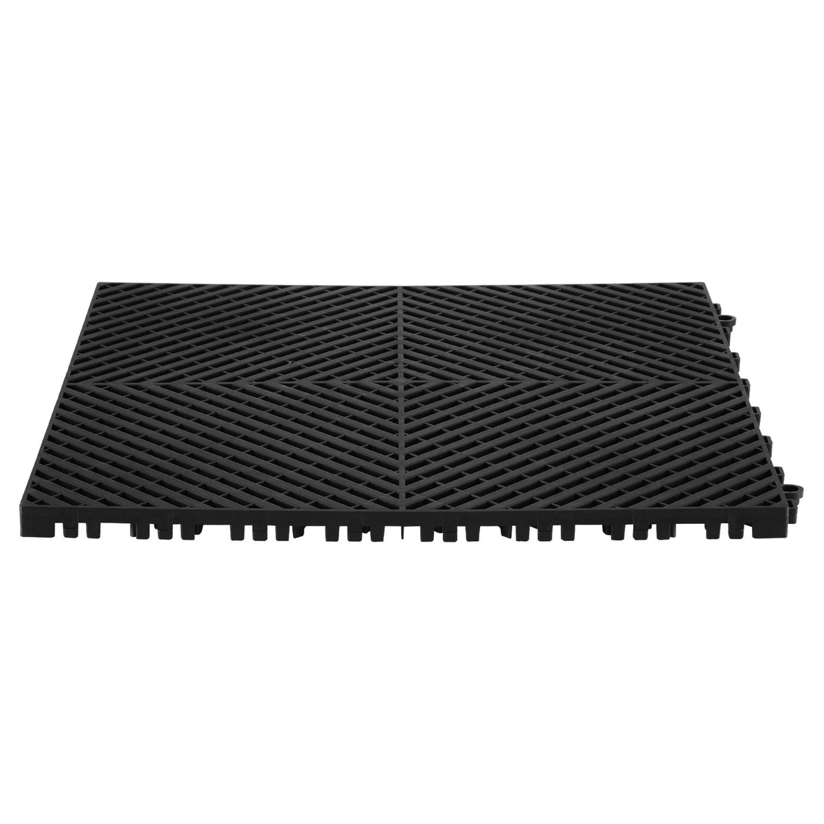Interlocking Drainage Mat, 15.7' x 15.7' Modular Interlocking Cushion, 24 Pcs Splicing Drainage Mats, Non-Slip Black PP Drainage Floor Tile and Shower Mat, for Garage, Garden, Kitchen & Outdoor