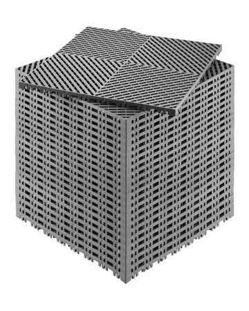 Interlocking Drainage Mat, 15.7' x 15.7' Modular Interlocking Cushion, 24 Pcs Splicing Drainage Mats, Non-Slip Gray PP Drainage Floor Tile and Shower Mat, for Garage, Garden, Kitchen & Outdoor