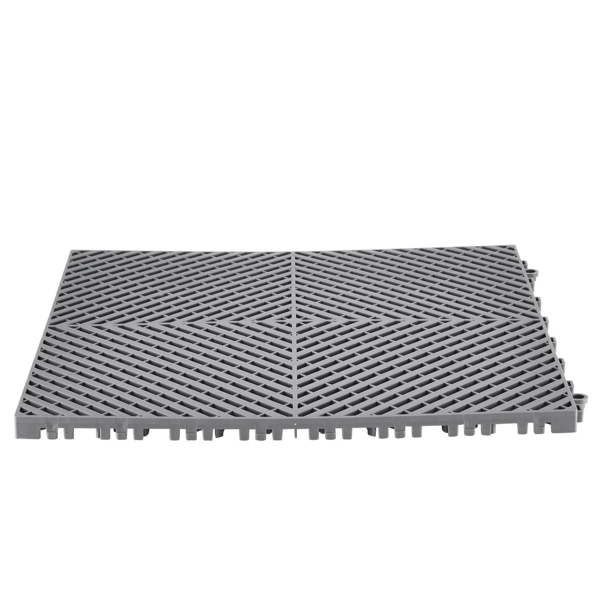 Interlocking Drainage Mat, 15.7' x 15.7' Modular Interlocking Cushion, 24 Pcs Splicing Drainage Mats, Non-Slip Gray PP Drainage Floor Tile and Shower Mat, for Garage, Garden, Kitchen & Outdoor