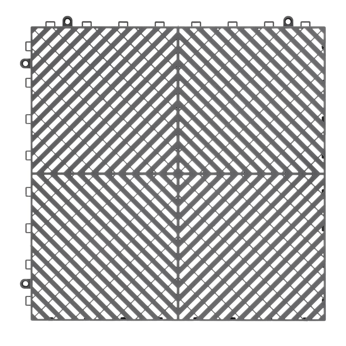 Interlocking Drainage Mat, 15.7' x 15.7' Modular Interlocking Cushion, 24 Pcs Splicing Drainage Mats, Non-Slip Gray PP Drainage Floor Tile and Shower Mat, for Garage, Garden, Kitchen & Outdoor