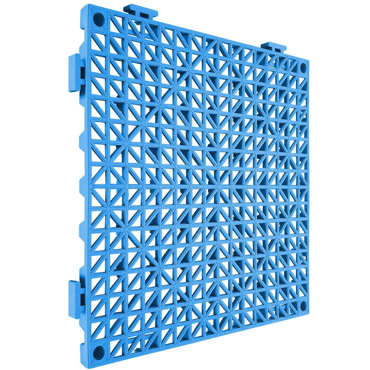 Interlocking Tile 50PCS Blue, Drainage Tiles 12" x 12" Splicing, Soft PVC Interlocking Drainage Floor Tiles, Non-Slip Drainage Holes for Restroom, Bathroom, Kitchen, Pool, Wet Areas