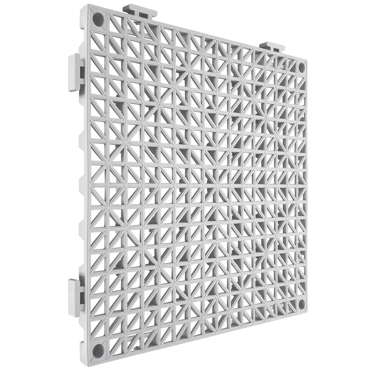 Interlocking Tile 50PCS Gray, Drainage Tiles 12" x 12" Splicing, Soft PVC Interlocking Drainage Floor Tiles, Non-Slip Drainage Holes for Restroom, Bathroom, Kitchen, Pool, Wet Areas