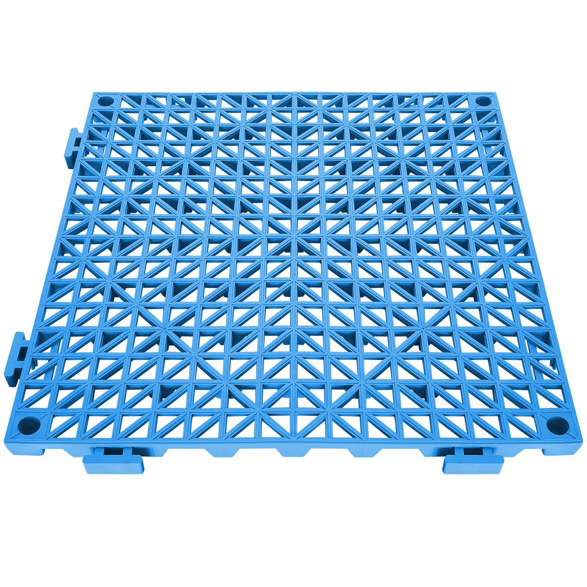 Interlocking Tile 55PCS Blue, Drainage Tiles 12" x 12" Splicing, Soft PVC Interlocking Drainage Floor Tiles, Non-Slip Drainage Holes for Restroom, Bathroom, Kitchen, Pool, Wet Areas, Blue