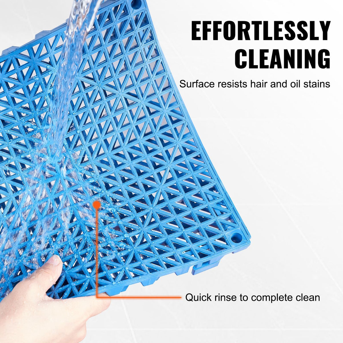 Interlocking Tile 55PCS Blue, Drainage Tiles 12" x 12" Splicing, Soft PVC Interlocking Drainage Floor Tiles, Non-Slip Drainage Holes for Restroom, Bathroom, Kitchen, Pool, Wet Areas, Blue