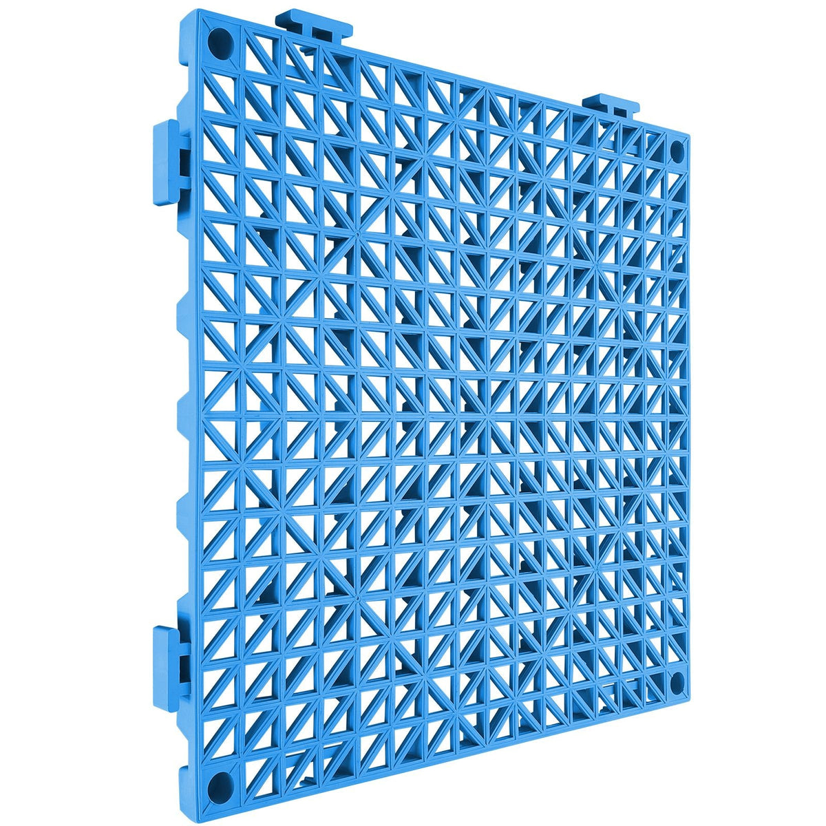 Interlocking Tile 55PCS Blue, Drainage Tiles 12" x 12" Splicing, Soft PVC Interlocking Drainage Floor Tiles, Non-Slip Drainage Holes for Restroom, Bathroom, Kitchen, Pool, Wet Areas, Blue