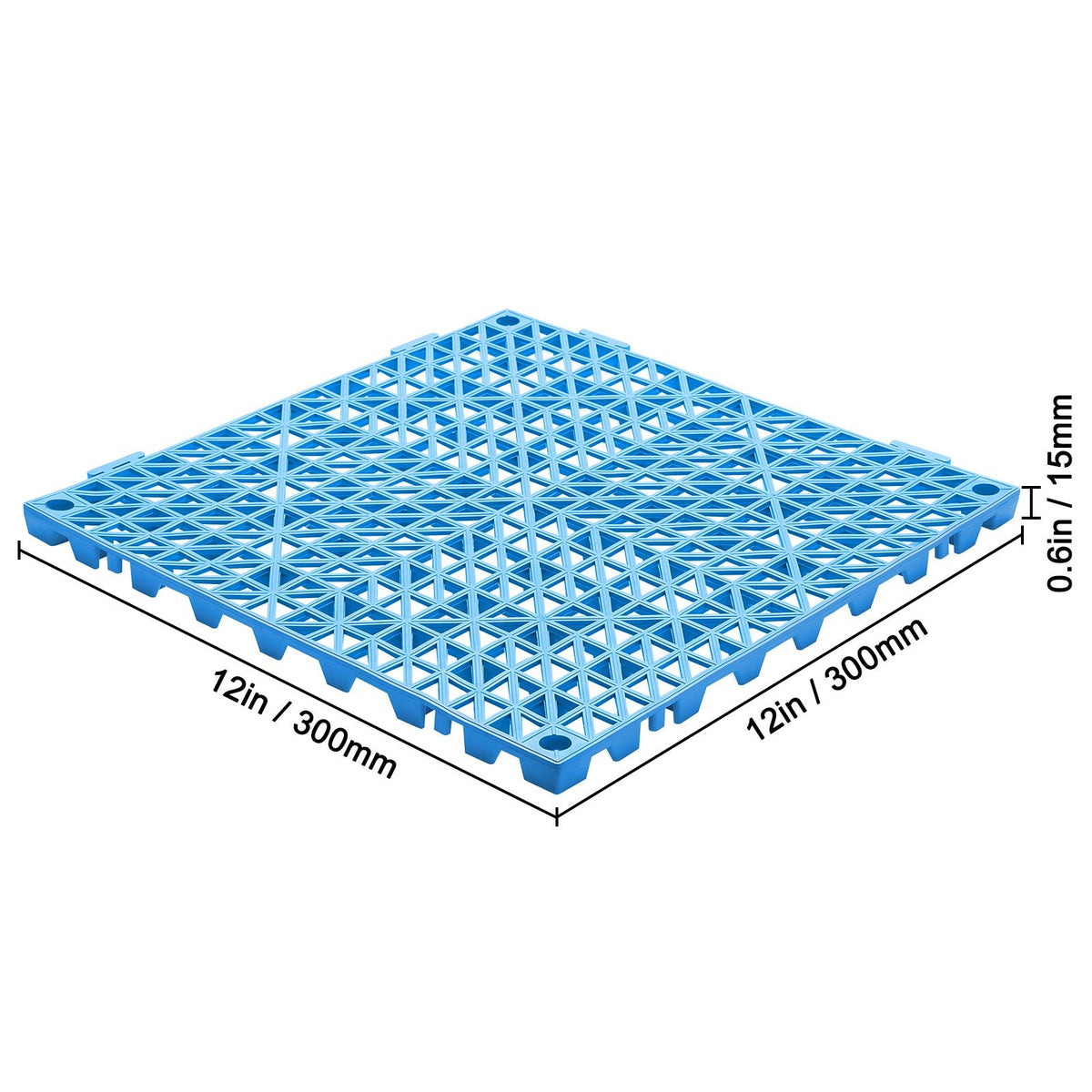Interlocking Tile 55PCS Blue, Drainage Tiles 12" x 12" Splicing, Soft PVC Interlocking Drainage Floor Tiles, Non-Slip Drainage Holes for Restroom, Bathroom, Kitchen, Pool, Wet Areas, Blue