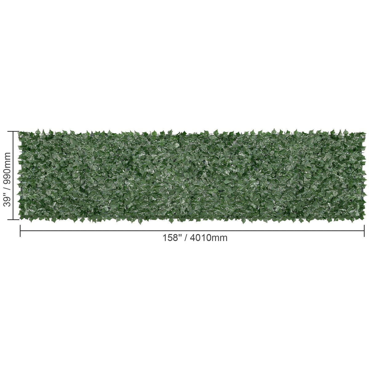 Ivy Privacy Fence, 39 x 158in Artificial Green Wall Screen, Greenery Ivy Fence with Mesh Cloth Backing and Strengthened Joint, Faux Hedges Vine Leaf Decoration for Outdoor Garden, Yard, Balcony