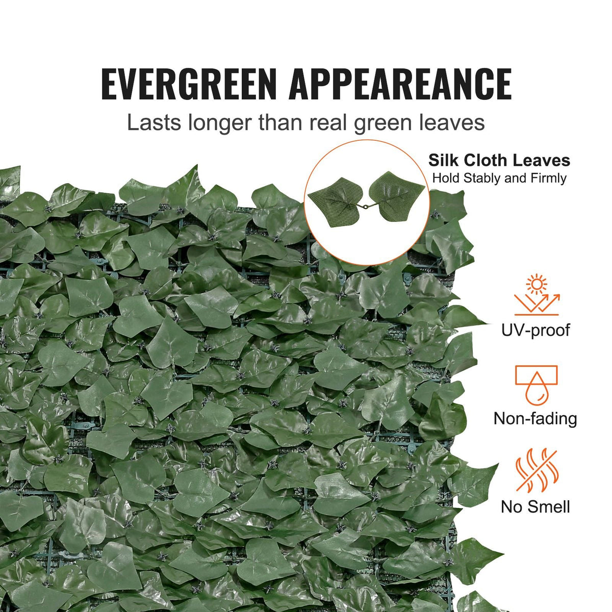 Ivy Privacy Fence, 39 x 158in Artificial Green Wall Screen, Greenery Ivy Fence with Mesh Cloth Backing and Strengthened Joint, Faux Hedges Vine Leaf Decoration for Outdoor Garden, Yard, Balcony