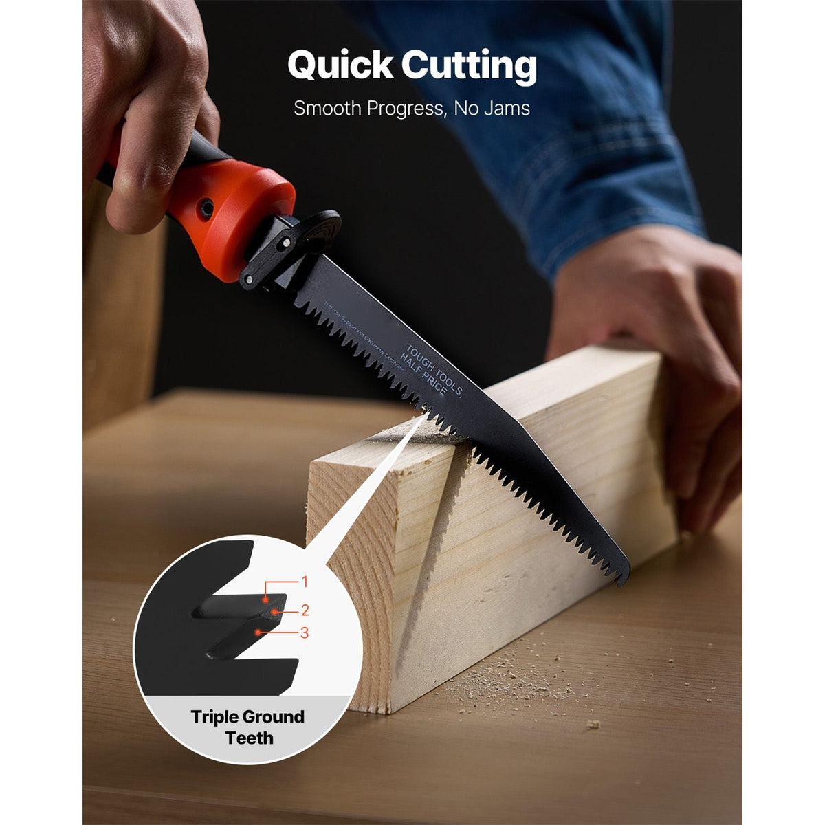 Jab Saw, 6 in Keyhole Saw with Soft Grip Handle, 8-In-1 Multi-Blades Drywall Jab Saw, Sharp Jab Saw with Triple Ground Teeth, for Cutting Drywall Wood Metel Plastic Plywood Wallboard Thin Sheet