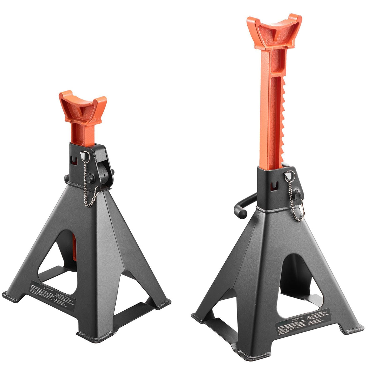 Jack Stands, 6 Ton (13,000 lbs) Capacity, 14.6-22.8 in Adjustable Height, Heavy Duty Steel Jack Auto Stands with Double Locking, for Lifting RV, Small Truck, Car, SUV, 1 Pair, Black and Orange