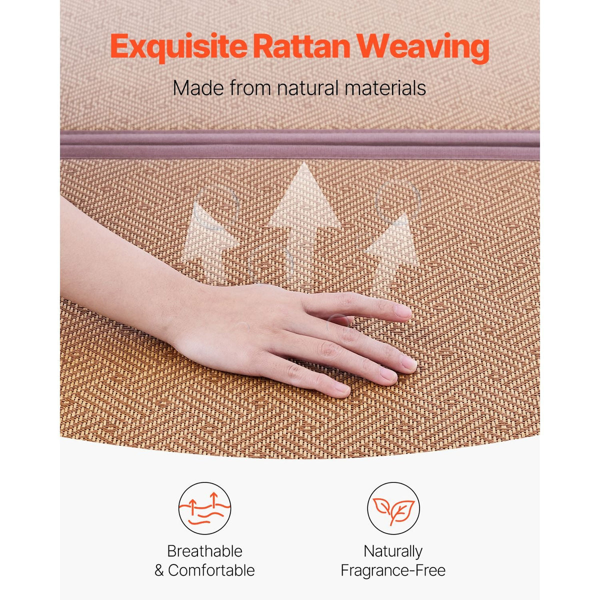 Japanese Tatami Mat, 80 x 55 in Foldable Handwoven Natural Rattan Tatami Mat, Non-Slip & Easily Cleaned Japanese Tatami Floor Mat, Summer Breathable Sleeping Mat for Meditation Yoga Relaxation