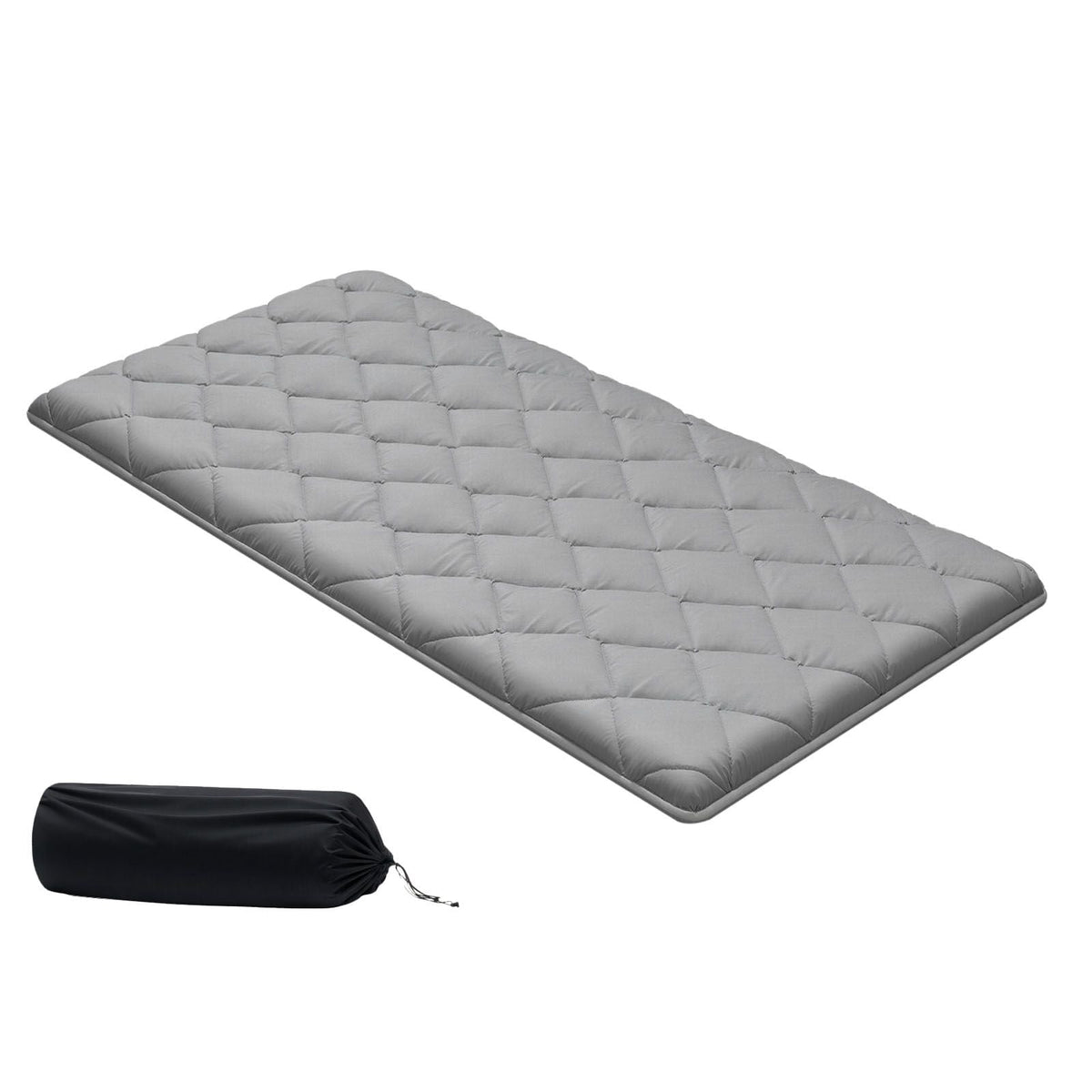 Japanese Tatami Mat, Twin Size Foldable Japanese Tatami Mattress, Futon Mattress with Storage Bag & Fastener, 9-Layer Floor Mat for Sleeping, Dormitory, Meditation, Yoga, 80 x 39 x 3.5 in, Gray