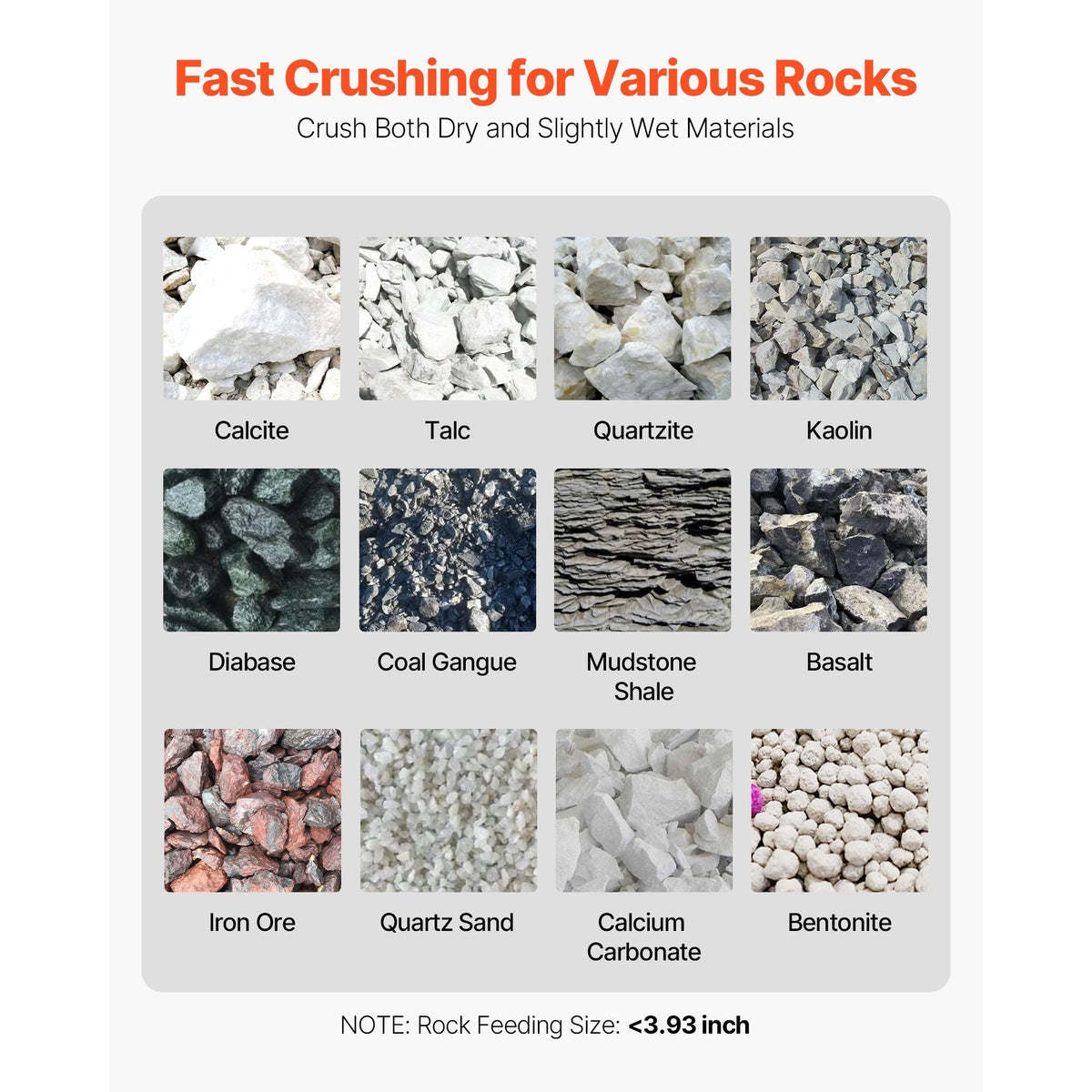 Jaw Crusher Machine, 2.2KW High Power Rock Stone Crush Machine, 6.10 x 5.12 inch Feeding Port, 1740 RPM Speed Stone Shatter Grinder, Electric Stone Shatter 220V, for Rock Coal Glass Bottle