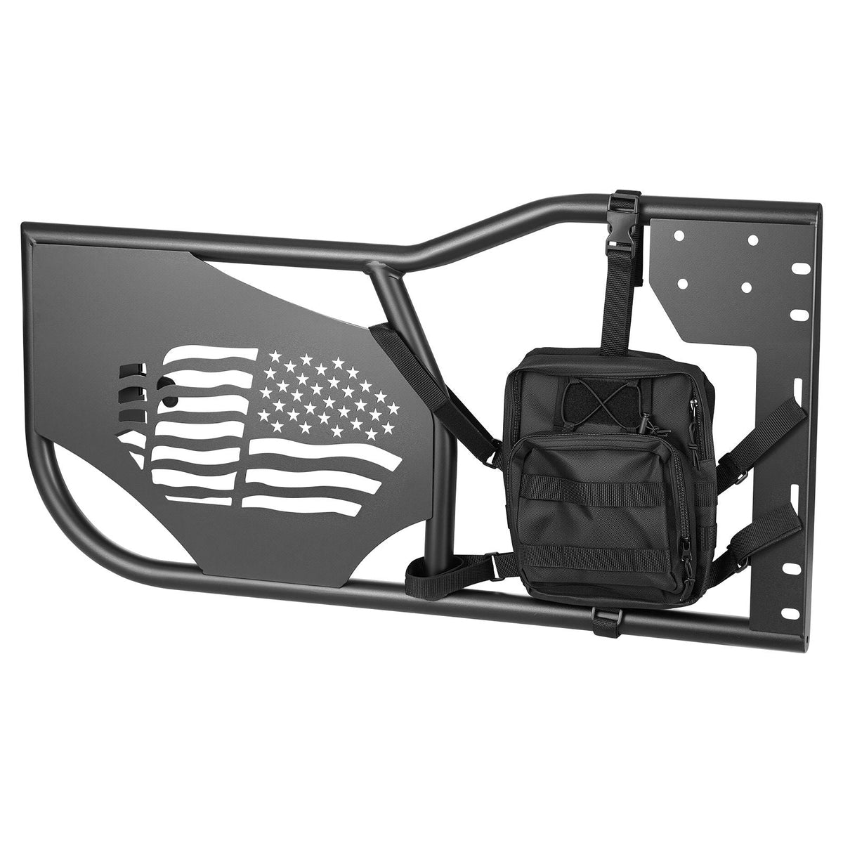 Jeep Tube Doors, 4-Door, Compatible with 2007-2018 Jeep Wrangler JK Unlimited, Steel Off Road Front & Rear Tubular Half Doors with DOT Certified Side View Mirrors, Storage Bag and Rubber Pads