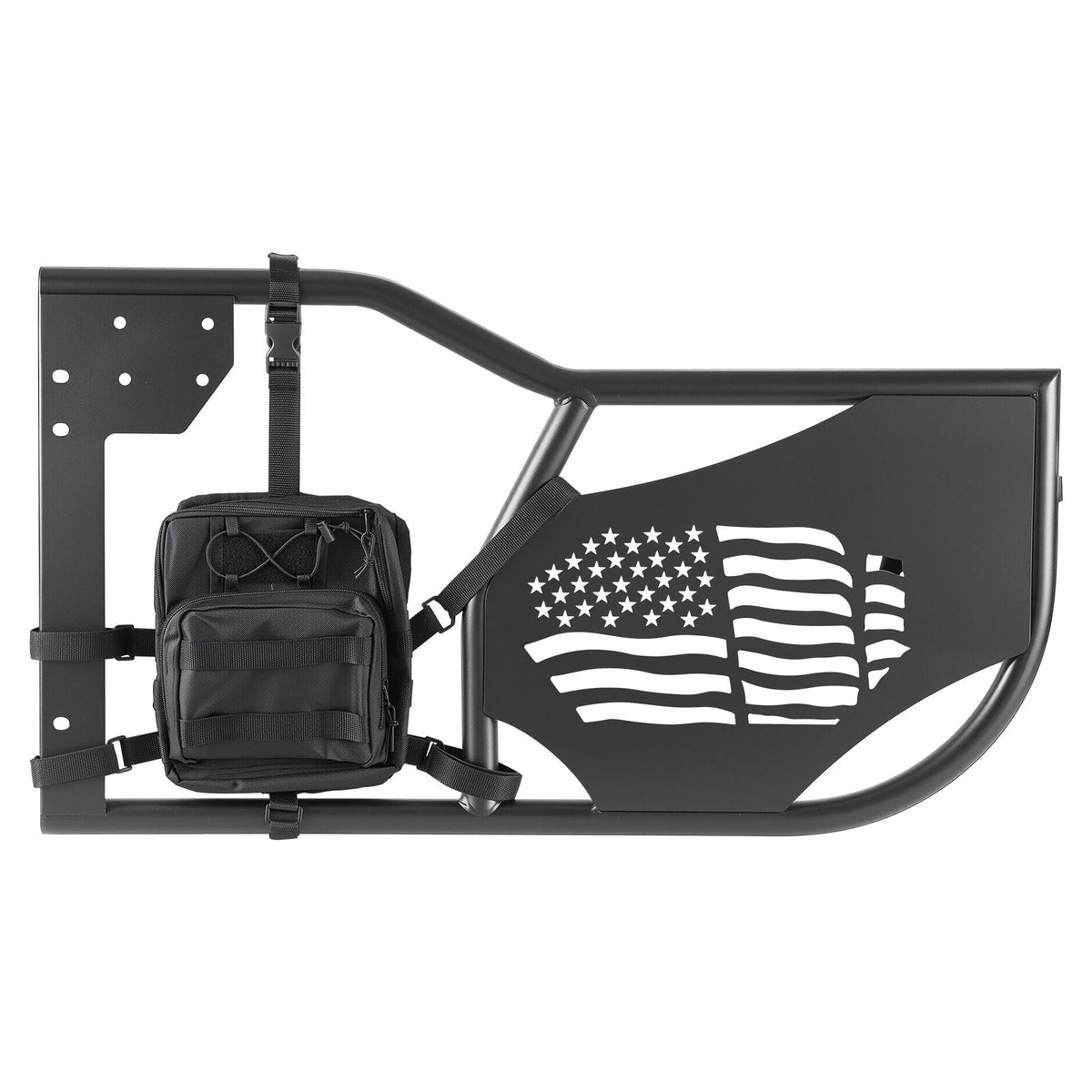Jeep Tube Doors, 4-Door, Fit for 2018-2026 Jeep Wrangler JL & 2020-2026 Gladiator JT, Flag Pattern Off Road Front & Rear Tubular Half Doors with DOT Certified Side View Mirrors and Storage Bag