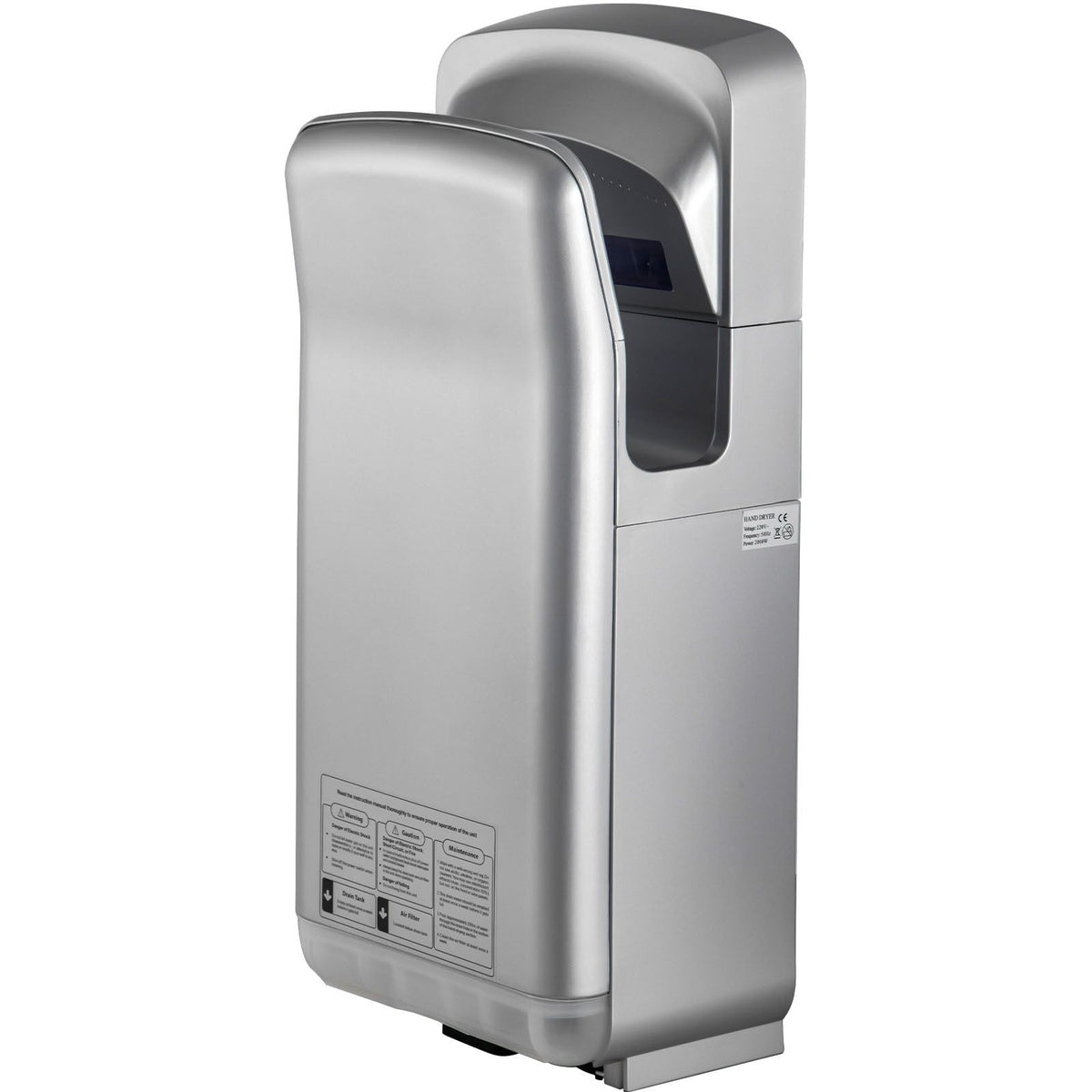 Jet Hand Dryer, Premium Electric Commercial Blade Hand Dryer, ABS Air Dryer Hand with HEPA Filtration Wall Mount Hand Dryer, 1600W 110V Vertical Hand Dryer, High-Speed Automatic Infrared Silver