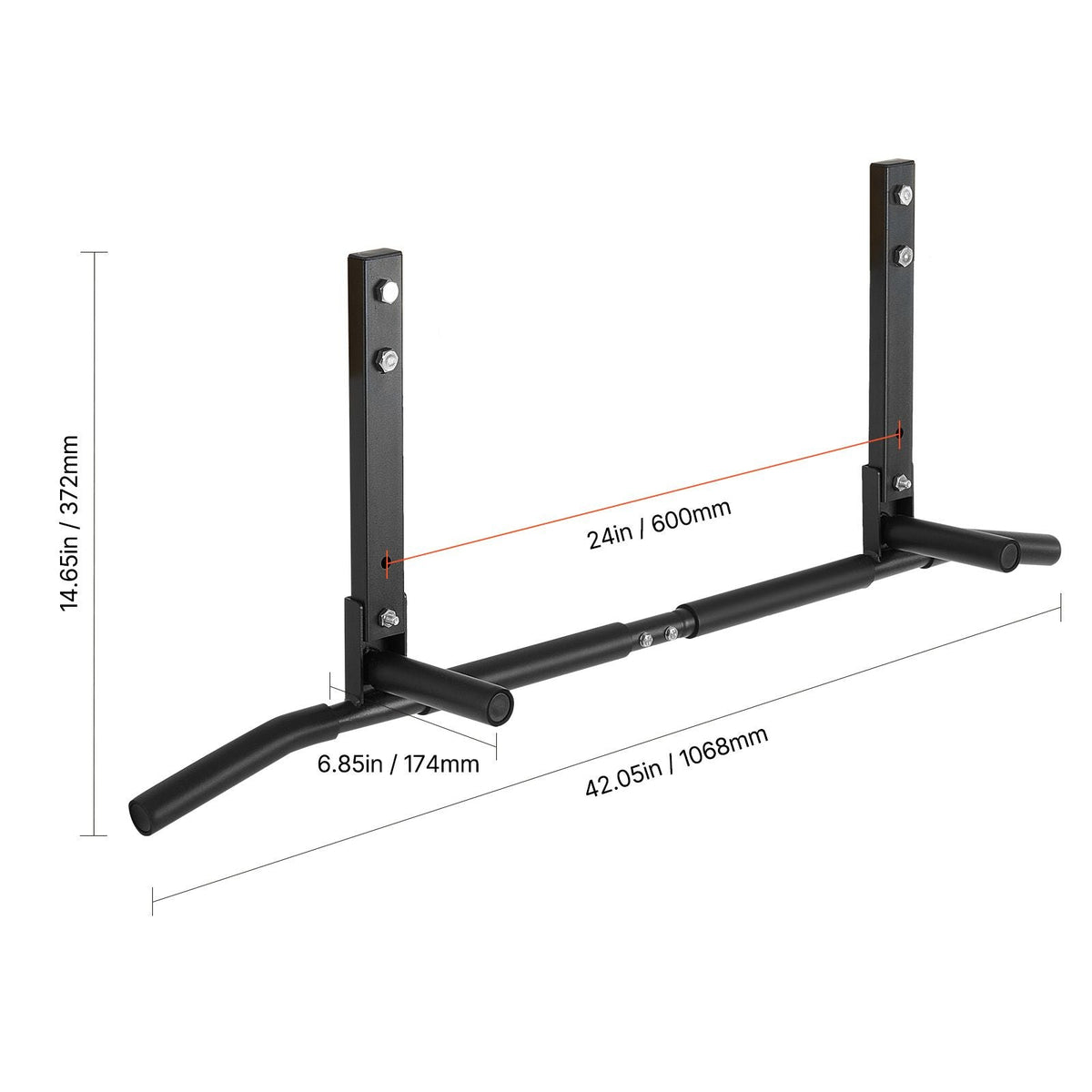 Joist Mount Pull Up Bar, Ceiling Mounted Chin Up Bar for Home Gym, Multi-Grip Pull Ups, 42 in Width Multifunctional Training Station, Heavy Duty Steel Upper Body Workout Bars, 440 lbs Capacity