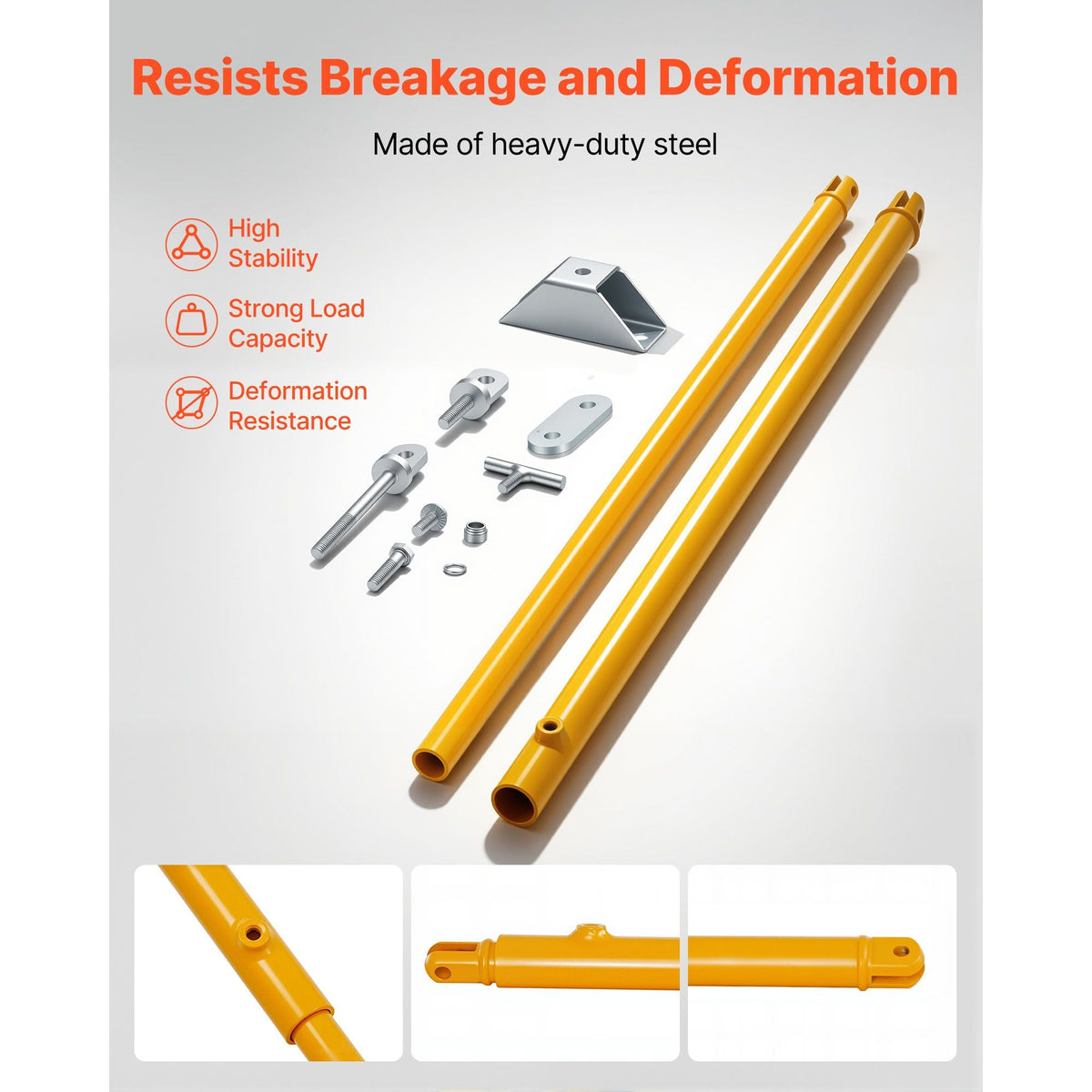 JT's Strong Arm Jack Stabilizer Kit 191025, Fits for 5th Wheel RV and Travel Trailer Kit, Fifth-Wheel Jack Stabilizer for Telescopic System, Reduces Chassis Movement, Easy Bolt-On Installation