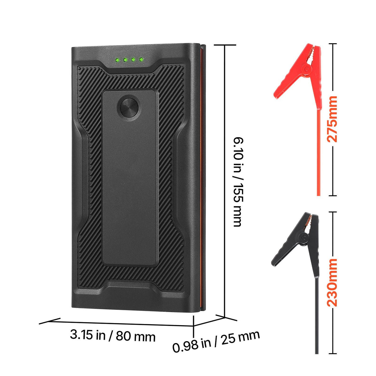 Jump Starter, 1000A Peak, Car Jumper Starter Battery Pack, 12V Portable Lithium Battery Booster, Jump Box Power Bank with 3 Modes Flashlight and Jumper Cable, for Up to 5L Gas & 3L Diesel Engine