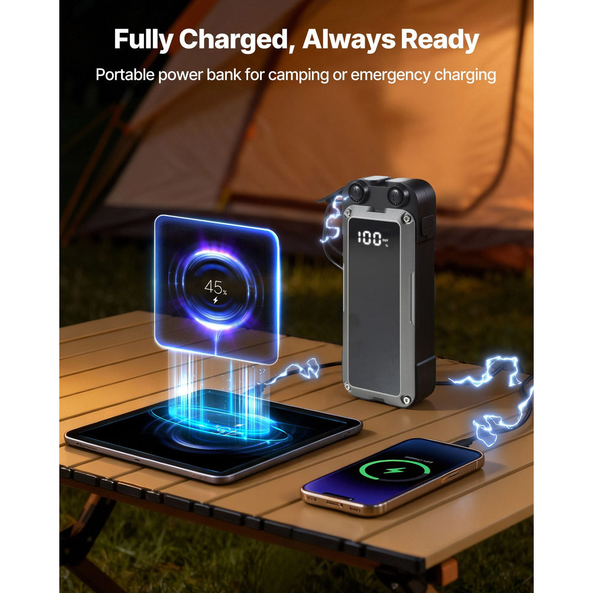 Jump Starter, 4000A Peak, Car Jumper Starter Battery Pack, 12V Portable Lithium Battery Booster, Jump Box Power Bank with 3 Modes Flashlight and Jumper Cable, for 10L Gas and 8L Diesel Engines