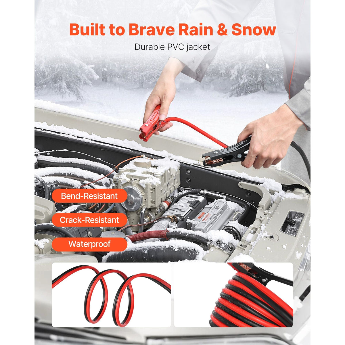 Jumper Cables for Car Battery, 20 Feet, 4 Gauge Heavy Duty Automotive Booster Cables for Jump Starting Dead or Weak Batterie, with Carrying Bag, for Cars, Trucks, SUVs, Emergency Roadside Kit