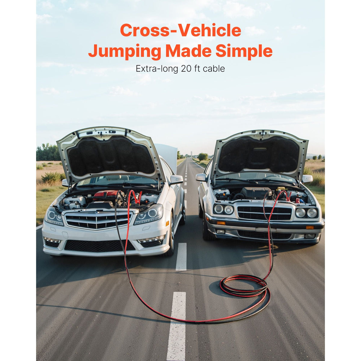 Jumper Cables for Car Battery, 20 Feet, 4 Gauge Heavy Duty Automotive Booster Cables for Jump Starting Dead or Weak Batterie, with Carrying Bag, for Cars, Trucks, SUVs, Emergency Roadside Kit