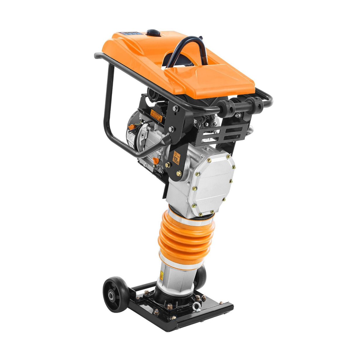 Jumping Jack Compactor, 6.5 HP Vibratory Rammer Fuel-Powered 196 cc Engine Tamper, 3600 lbs Impact Force, 26" Max Compaction Depth, for Soil, Gravel, Footings, Concrete Slabs, and Foundations