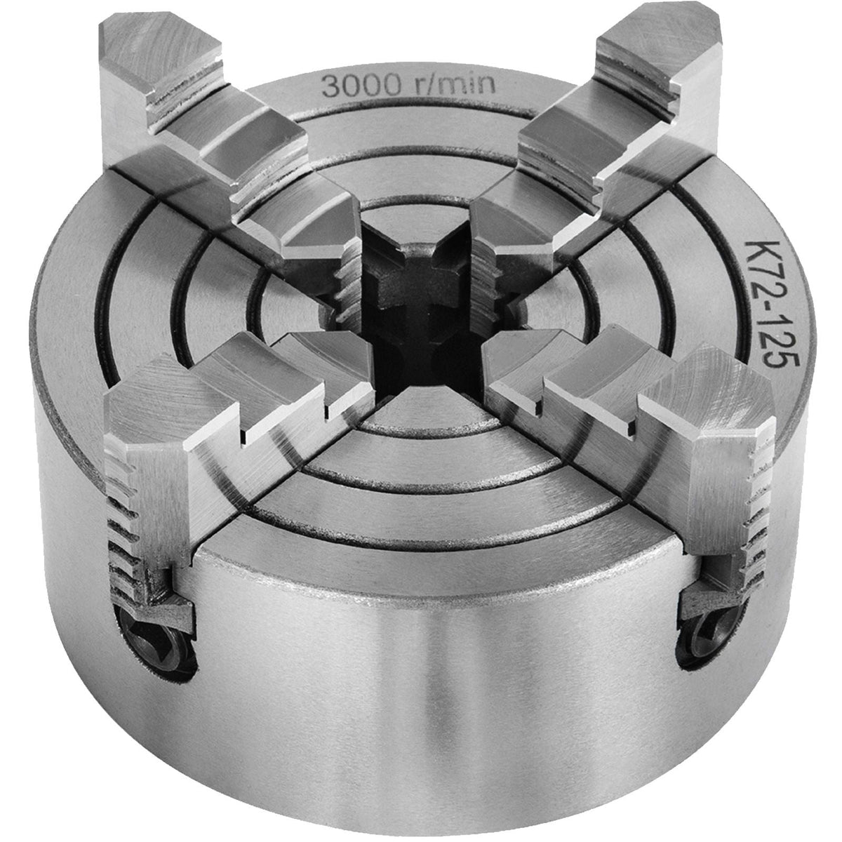 K72-125 Lathe Chuck, 5 Inch, 4-Jaw, Independent Metal Lathe Chuck with Reversible Jaw, Cast Iron Body, 0.276 -2.244 in Internal 1.89 -4.92 in External Jaw Clamping Range, for Lathes Machine