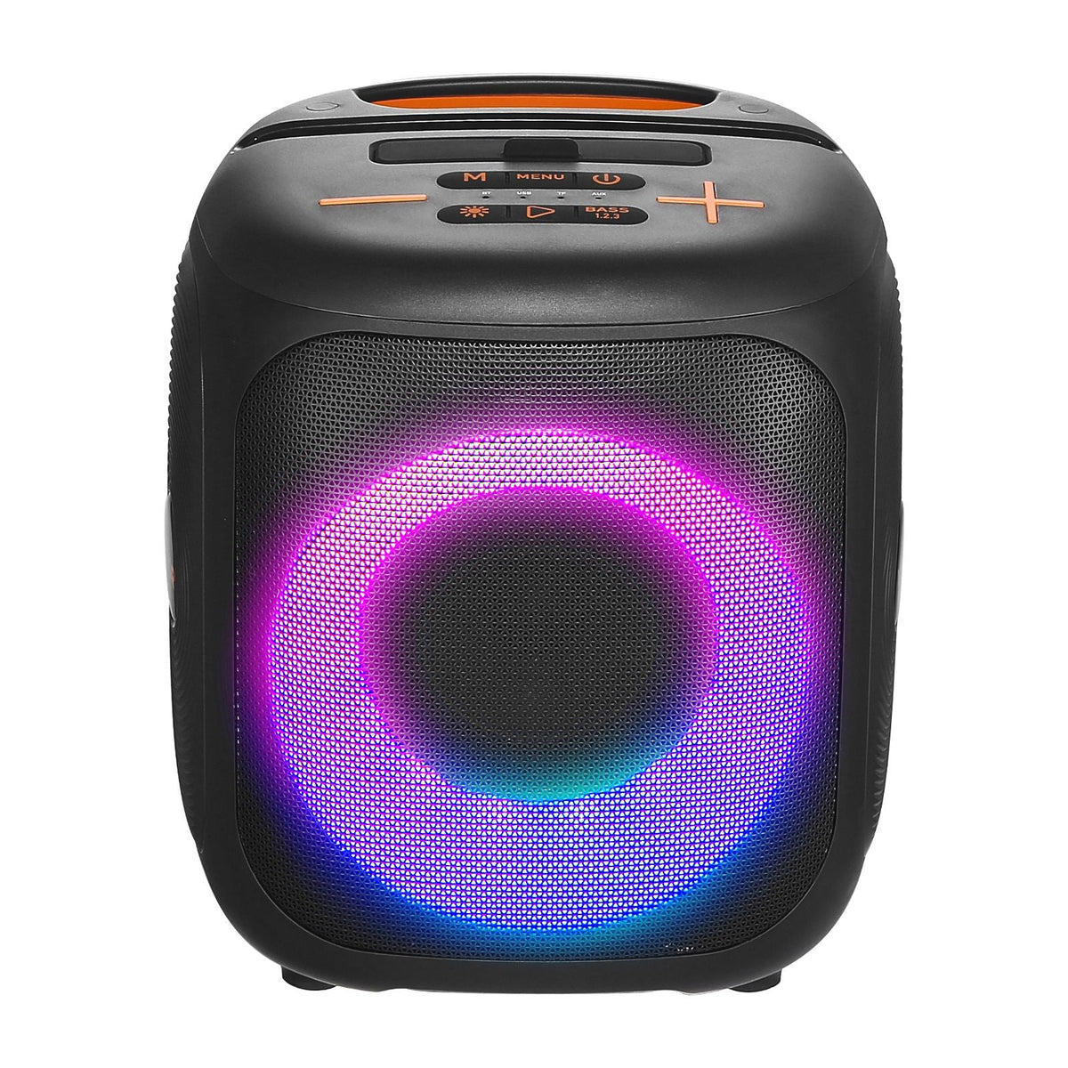 Karaoke Machine for Adults, 15W, 4-inch Portable Bluetooth Speaker with 2 Wireless Microphones, LED Light, TWS Function, Handle, Supports Micro TF Card, USB, AUX, for Home Karaoke Party Singing
