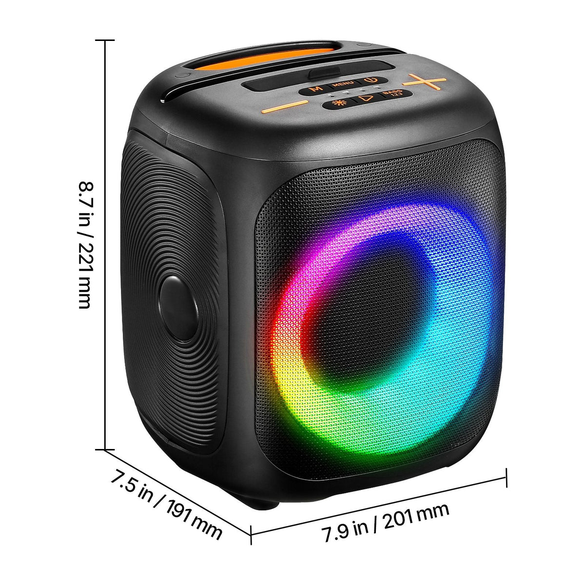 Karaoke Machine for Adults, 15W, 4-inch Portable Bluetooth Speaker with 2 Wireless Microphones, LED Light, TWS Function, Handle, Supports Micro TF Card, USB, AUX, for Home Karaoke Party Singing