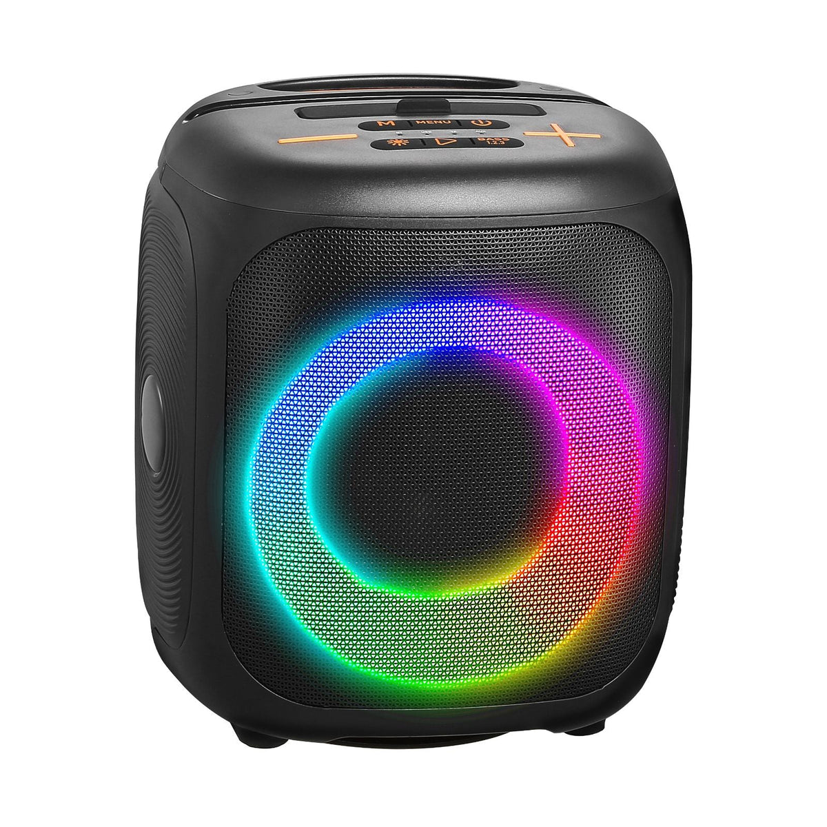 Karaoke Machine for Adults, 15W, 4-inch Portable Bluetooth Speaker with 2 Wireless Microphones, LED Light, TWS Function, Handle, Supports Micro TF Card, USB, AUX, for Home Karaoke Party Singing
