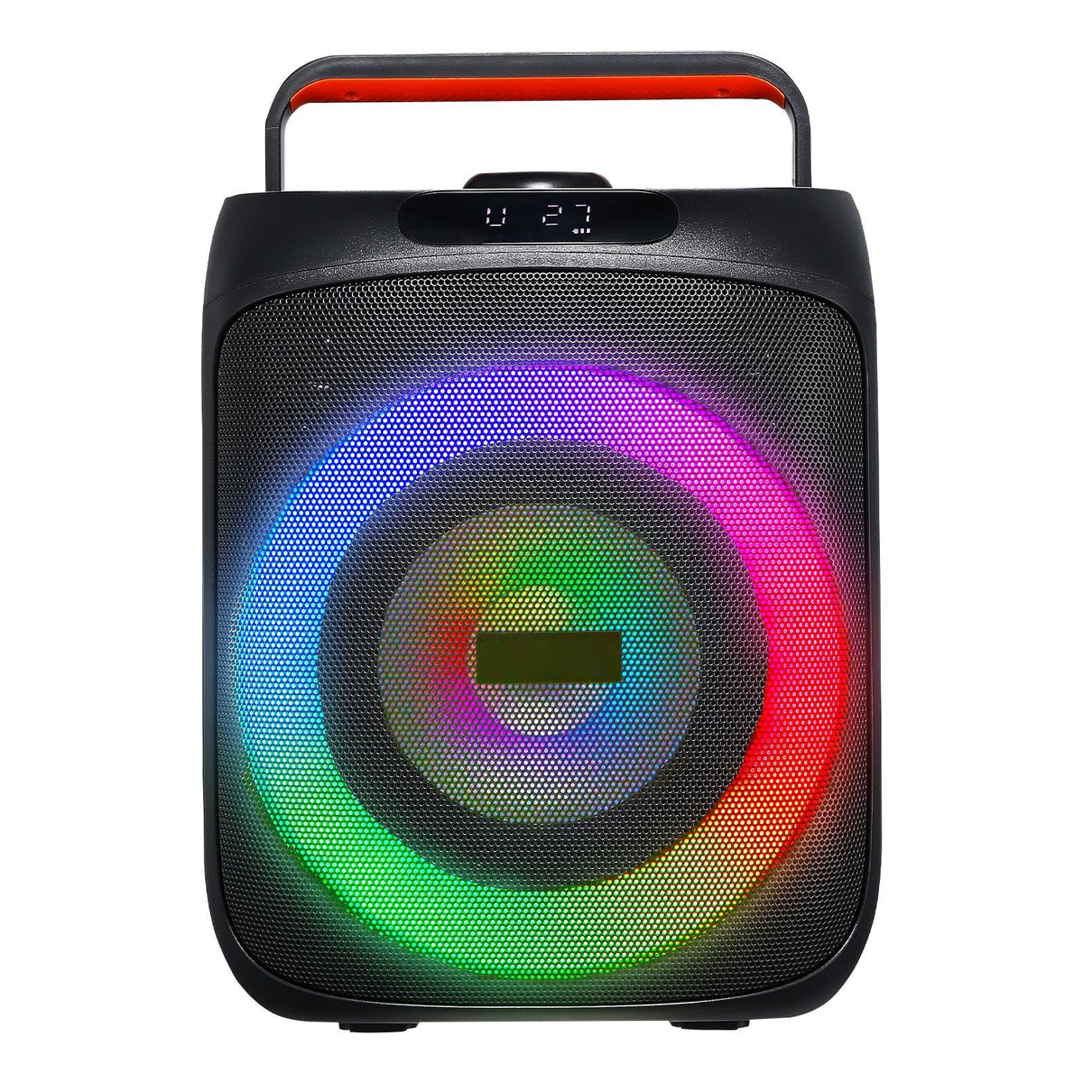 Karaoke Machine for Adults, 30W, 6.5-inch Portable Bluetooth Speaker with 2 Wireless Microphones, LED Light, TWS Function, Handle, Support Micro TF Card, USB, AUX, for Home Karaoke Party Singing