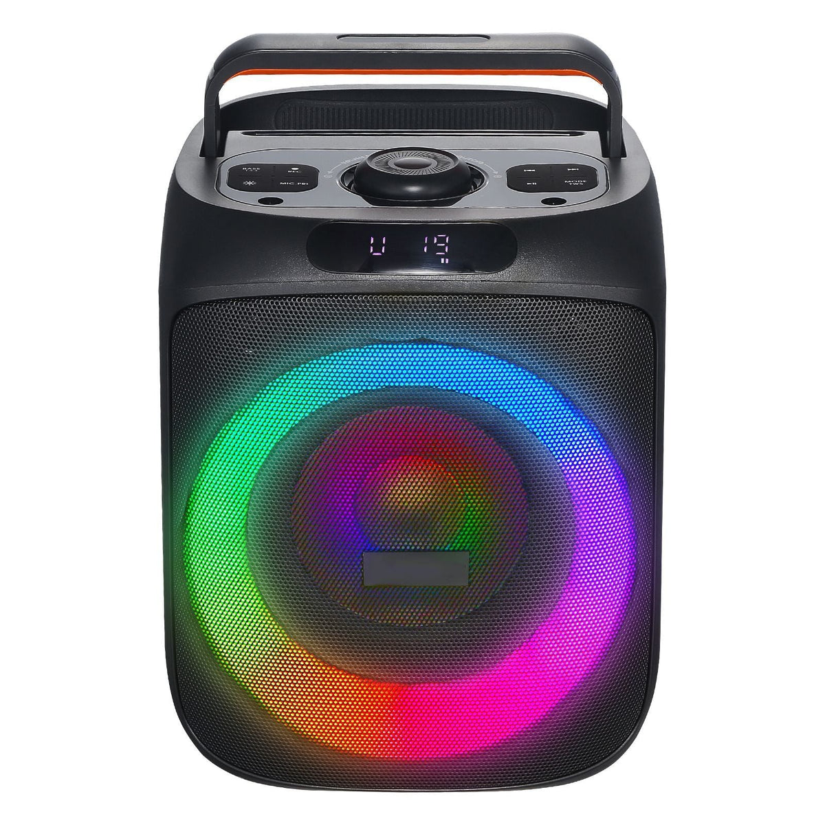 Karaoke Machine for Adults, 30W, 6.5-inch Portable Bluetooth Speaker with 2 Wireless Microphones, LED Light, TWS Function, Handle, Support Micro TF Card, USB, AUX, for Home Karaoke Party Singing