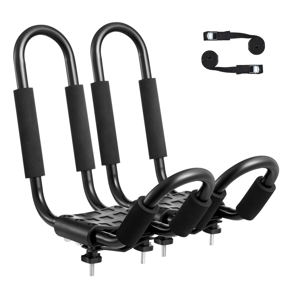 Kayak Roof Rack, 1 Pair J-Bar, Soft Roof Rack, Top Mount Tie Down, Carrier for kayak, Surf Board, Canoe, SUP, Ski Board, Mount on Car, SUV, Truck, 1 Kayak