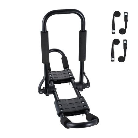 Kayak Roof Rack 1 Pair J-Bar, Soft Roof Rack, Top Mount Tie Down, Carrier for kayak, Surf Board, Canoe, SUP, Ski Board, Mount on Car, SUV, Truck, 2 Kayaks