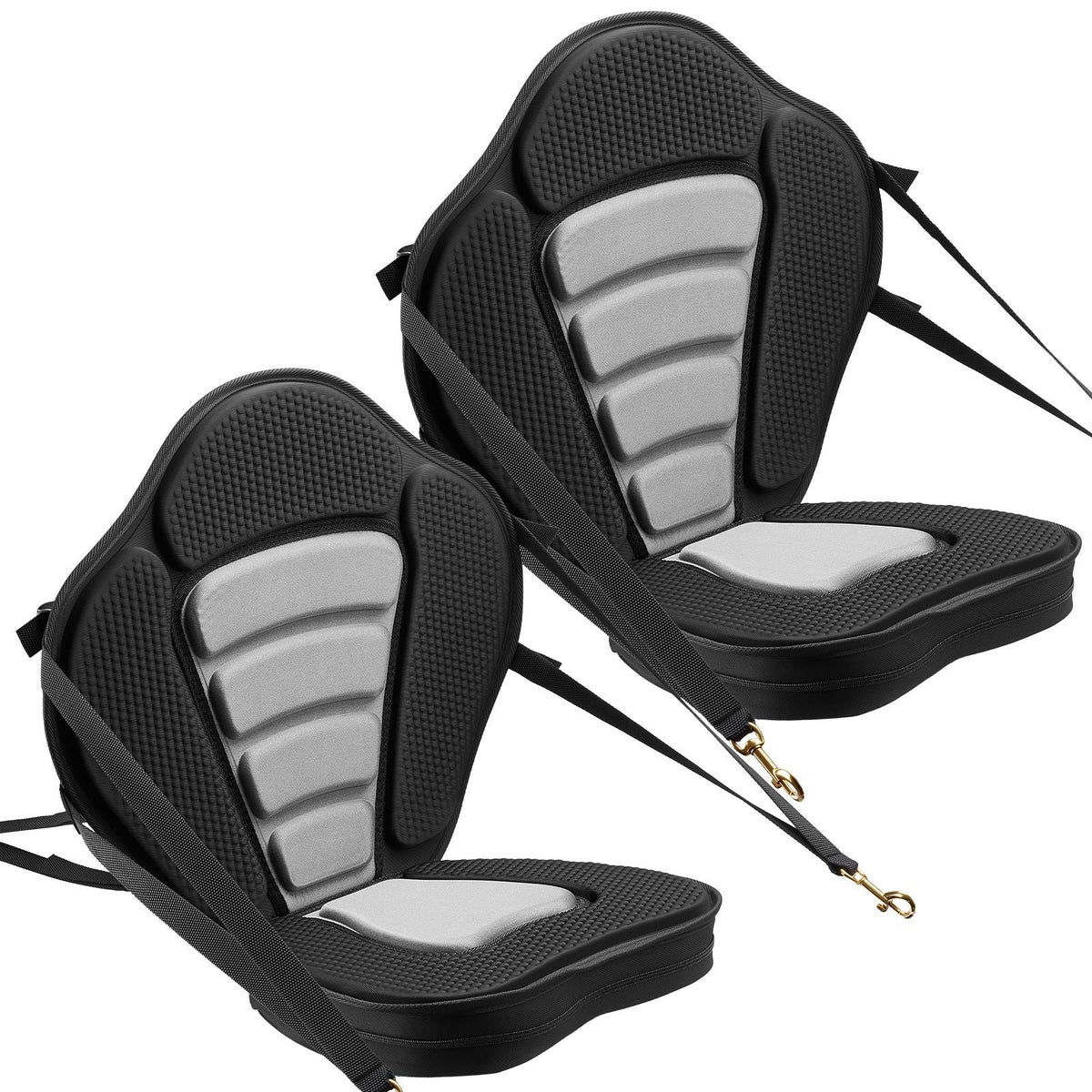 Kayak Seat, 2 Pack 2" Thick, Universal Paddle Board Seat with Back Support, Sit-on-Top Soft Padded Cushion with Storage Bag & Adjustable Straps for SUP, Canoe, Fishing Boat, Inflatable Kayak