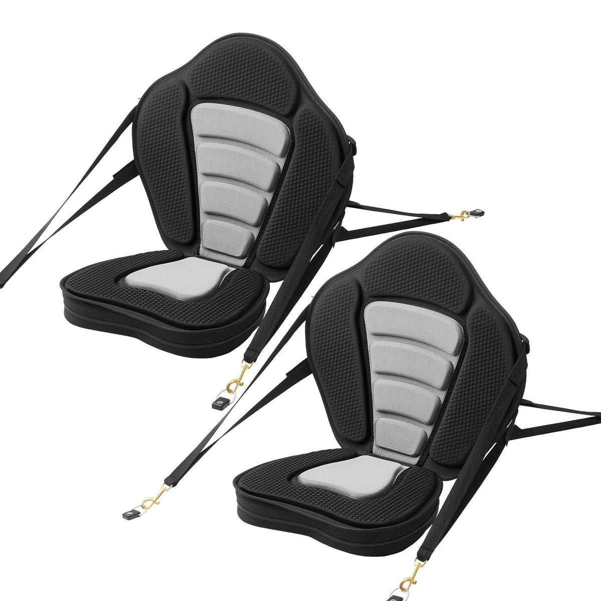 Kayak Seat, 2 Pack 2" Thick, Universal Paddle Board Seat with Back Support, Sit-on-Top Soft Padded Cushion with Storage Bag & Adjustable Straps for SUP, Canoe, Fishing Boat, Inflatable Kayak