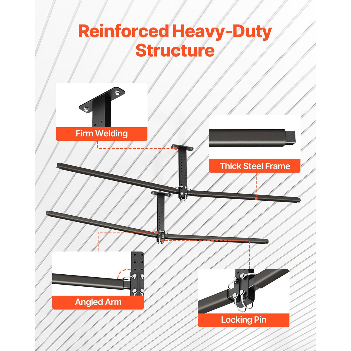 Kayak Storage Rack for 2 Kayaks, Holds Up to 250 lbs, Heavy Duty Adjustable Ceiling Rack for Garage Ceiling Mount, Overhead Garage Storage Hanger for Canoe, Ladder, SUP, Surfboard & Paddleboard