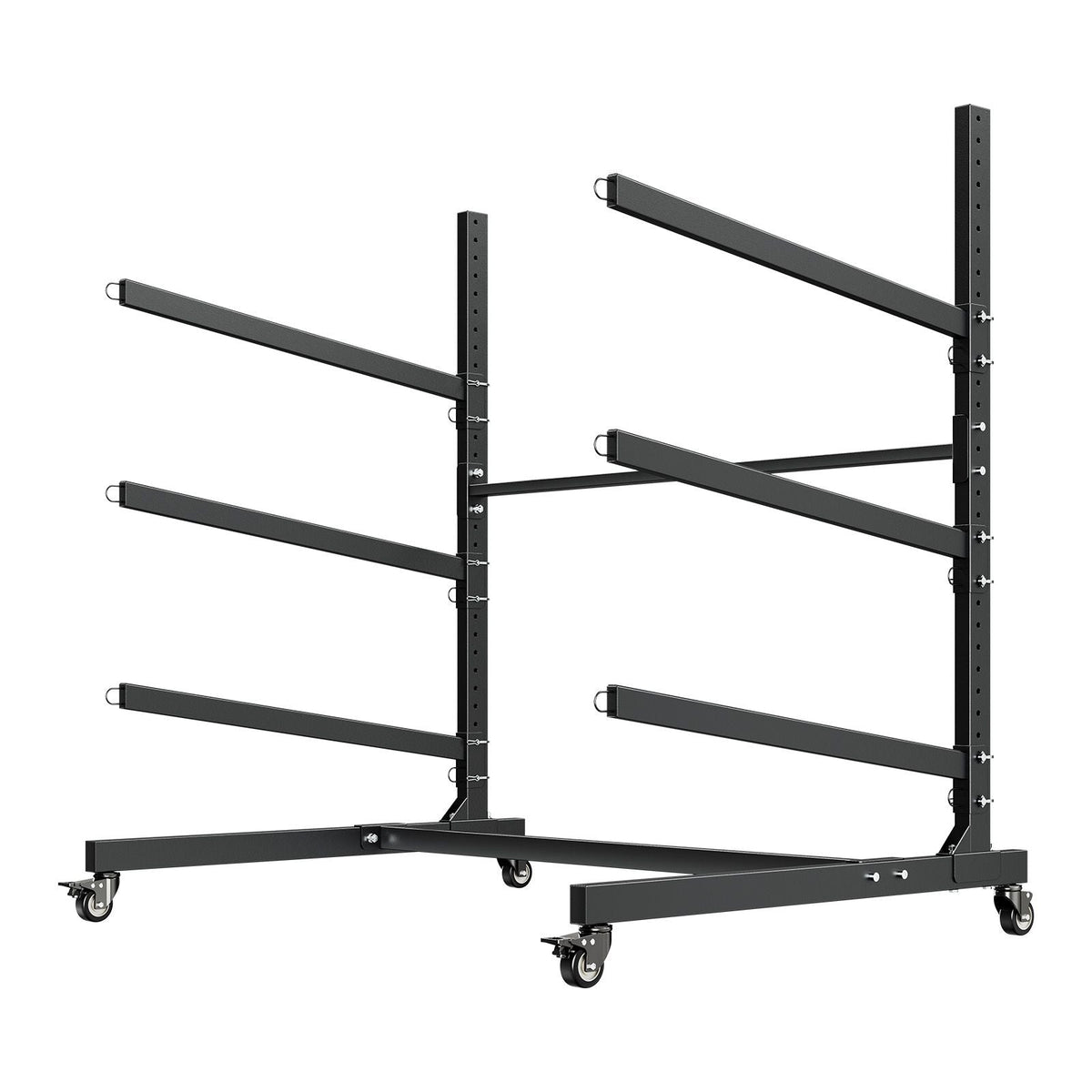 Kayak Storage Rack for 3 Kayaks, Holds 200 lbs, Heavy Duty Adjustable Freestanding Stand with Lockable Wheels for Indoor Outdoor Garage Shed Dock, Holder for Canoe, SUP, Surfboard & Paddleboard