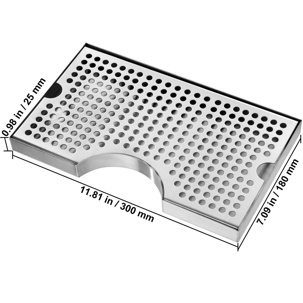 Kegerator Beer Drip Tray, 304 Stainless Steel Keg Drip Trays with 4 Non-Slip Rubber Pads and Detachable Cover, Heat / Cold Resistant Beer Tower Drip Pan for Bar Restaurant Coffee Shop Home