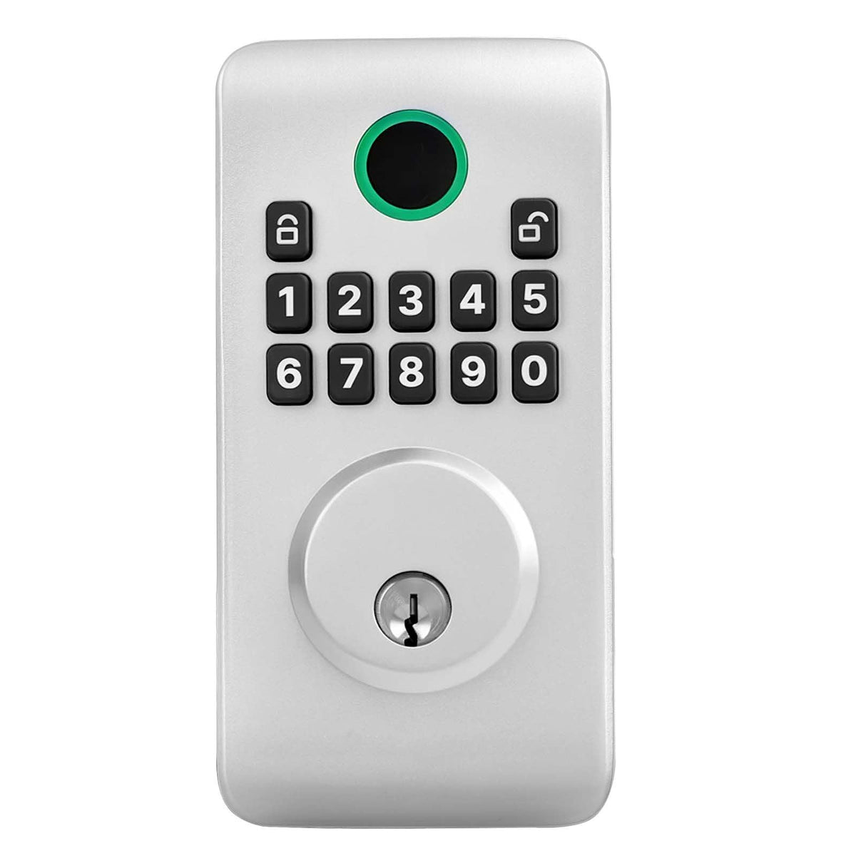 Keyless Entry Door Lock, Electronic Deadbolt with Customizable User Codes, Pioneering Easy-Grip Design, Keyed Entry, Auto Lock, Anti-Peeking Password, Backlit Keypad, for Home, Apartment, Silver